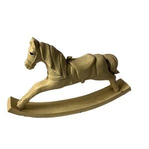 Vintage wooden rocking horse marked GH 83